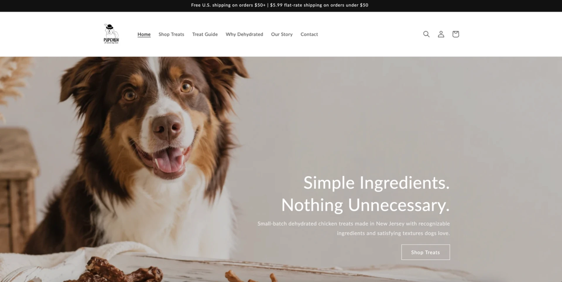 PupChew website homepage
