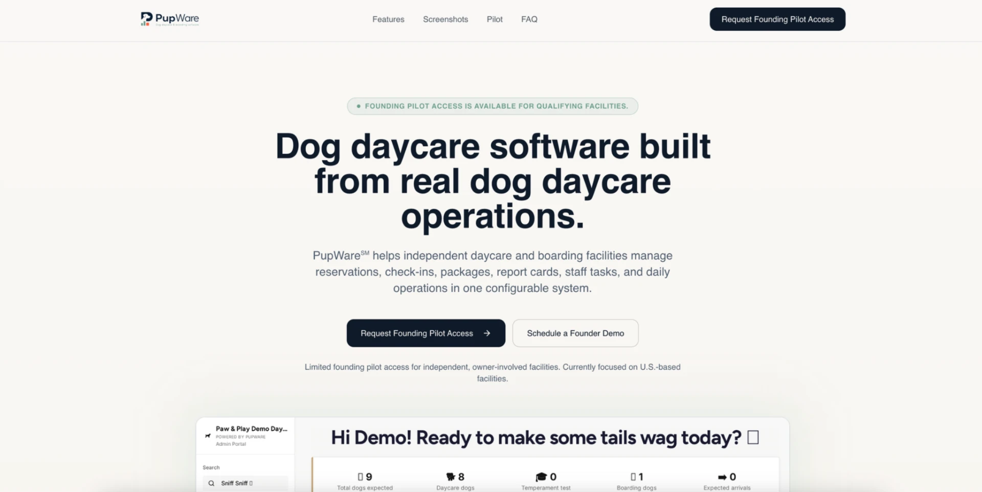 PupWare website homepage
